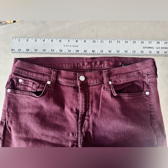 7 FOR ALL MANKIND Jeans Gwenevere High-Waist Ankle Skinny Pants Maroon SZ 32 - Picture 12 of 16
